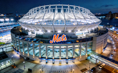 美国纽约大都会体育场外观 - 现代感十足的圆形球场